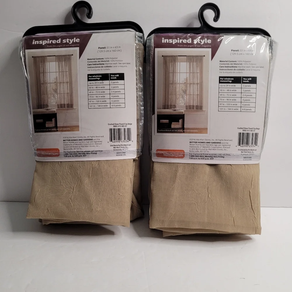 Better Homes and Gardens 63 Inch Beige curtains. 308